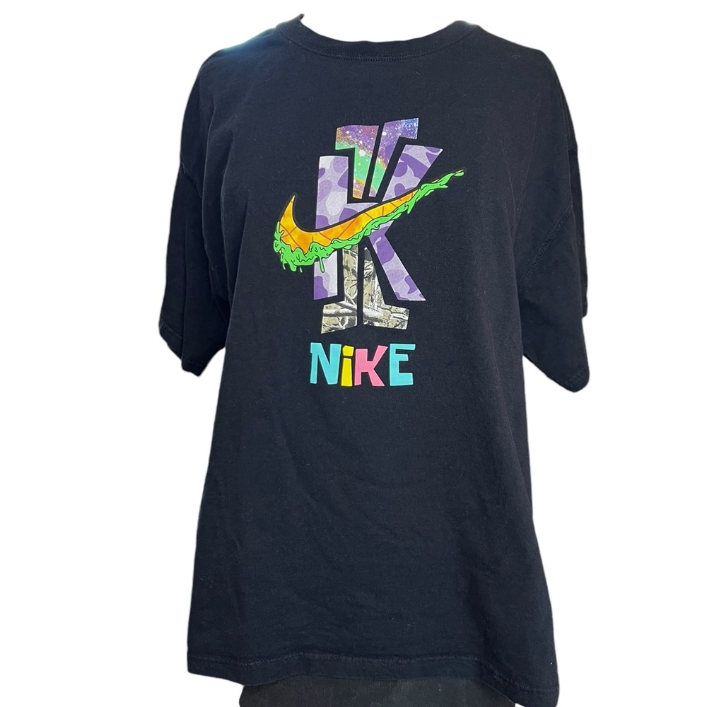 Mens Nike Black Kyrie Irving Basketball Slime Swoosh Logo Shirt M #11